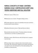 NUR166 CONCEPTS OF FAMILY CENTERED&NewLine;NURSING EXAM 1 CERTIFICATION SCRIPT 2026&NewLine;TESTED QUESTIONS AND FULL SOLUTION
