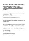 NUR166 CONCEPTS OF FAMILY CENTERED&NewLine;NURSING EXAM 1 COMPREHENSIVE&NewLine;ASSESSMENT 2026 SOLVED QUESTIONS&NewLine;VERIFIED&NewLine;