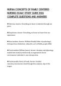 NUR166 CONCEPTS OF FAMILY CENTERED&NewLine;NURSING EXAM 1 STUDY GUIDE 2026&NewLine;COMPLETE QUESTIONS AND ANSWERS