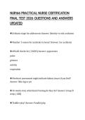 NUR166 PRACTICAL NURSE CERTIFICATION&NewLine;FINAL TEST 2026 QUESTIONS AND ANSWERS&NewLine;UPDATED&NewLine;