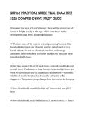 NUR166 PRACTICAL NURSE FINAL EXAM PREP&NewLine;2026 COMPREHENSIVE STUDY GUIDE&NewLine;