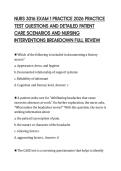 NURS 3016 EXAM 1 PRACTICE 2026 PRACTICE&NewLine;TEST QUESTIONS AND DETAILED PATIENT&NewLine;CARE SCENARIOS AND NURSING&NewLine;INTERVENTIONS BREAKDOWN FULL REVIEW