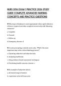 NURS 3016 EXAM 1 PRACTICE 2026 STUDY&NewLine;GUIDE COMPLETE ADVANCED NURSING&NewLine;CONCEPTS AND PRACTICE QUESTIONS
