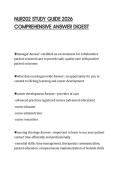 NUR202 STUDY GUIDE 2026&NewLine;COMPREHENSIVE ANSWER DIGEST