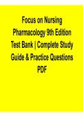  Focus on Nursing Pharmacology 9th Edition Test Bank Complete Study Guide and Practice Questions PDF Comprehensive Medication Therapy Review 2025&sol; 2026 with Solution for Exam Success and NCLEX Mastery