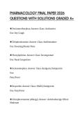 PHARMACOLOGY FINAL PAPER 2026&NewLine;QUESTIONS WITH SOLUTIONS GRADED A&plus;&NewLine;