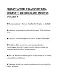 NUR2407 ACTUAL EXAM SCRIPT 2026&NewLine;COMPLETE QUESTIONS AND ANSWERS&NewLine;GRADED A&plus;