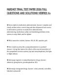 NUR2407 FINAL TEST PAPER 2026 FULL&NewLine;QUESTIONS AND SOLUTIONS VERIFIED A&plus;