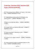 Exam One- Nutrition 1020&comma; Nutrition 1020 Exam 1 WITH ANSWERS&period;
