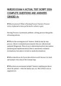 NUR2513 EXAM 4 ACTUAL TEST SCRIPT 2026&NewLine;COMPLETE QUESTIONS AND ANSWERS&NewLine;GRADED A&plus;&NewLine;