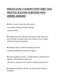 NUR2513 EXAM 4 ULTIMATE STUDY SHEET 2026&NewLine;PRACTICE SOLUTION QUESTIONS WITH&NewLine;VERIFIED ANSWERS