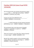 Nutrition 1020 Life Science Exam WITH ANSWERS