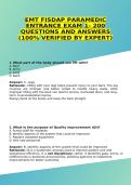 EMT FISDAP Paramedic Entrance Exam 2026 Questions and Answers Verified Study Guide A&plus; Prep