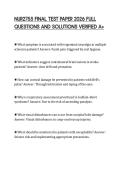 NUR2755 FINAL TEST PAPER 2026 FULL&NewLine;QUESTIONS AND SOLUTIONS VERIFIED A&plus;