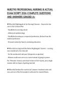 NUR2790 PROFESSIONAL NURSING III ACTUAL&NewLine;EXAM SCRIPT 2026 COMPLETE QUESTIONS&NewLine;AND ANSWERS GRADED A&plus;