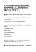 NUR2790 PROFESSIONAL NURSING III FINAL&NewLine;TEST PAPER 2026 FULL QUESTIONS AND&NewLine;SOLUTIONS VERIFIED A&plus;