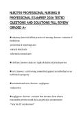 NUR2790 PROFESSIONAL NURSING III&NewLine;PROFESSIONAL EXAMPREP 2026 TESTED&NewLine;QUESTIONS AND SOLUTIONS FULL REVIEW&NewLine;GRADED A&plus;