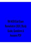 RN HESI Exit Exam Remediation 2026 Study Guide Questions and Answers PDF Comprehensive NCLEX Preparation and Clinical Judgment Review with Solution for Exam Success