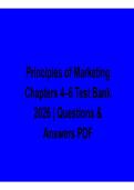 Principles of Marketing Chapters 4&ndash;6 Test Bank 2026 Questions and Answers PDF Comprehensive Marketing Strategy and Consumer Analysis Review with Solution for Exam Success and Mastery