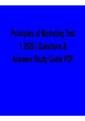 Principles of Marketing Test 1 2026 Questions and Answers Study Guide PDF Comprehensive Marketing Foundations and Consumer Analysis Review with Solution for Exam Success and Mastery