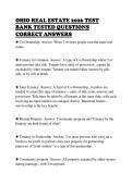 OHIO REAL ESTATE 2026 TEST&NewLine;BANK TESTED QUESTIONS&NewLine;CORRECT ANSWERS&NewLine;