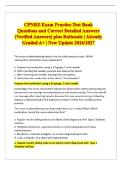 CPNRE Exam Practice Test Bank Questions and Correct Detailed Answers &lpar;Verified Answers&rpar; plus Rationale &vert; Already Graded A&plus; &vert; New Update 2026&sol;2027 