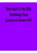 Older Adult 3&period;0 Test 2026 Gerontology Exam Questions and Answers PDF Comprehensive Aging and Elder Care Review with Solution for Exam Success and Clinical Mastery