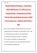 MENTAL HEALTH ATI MASTERY EXAM PREP &ndash; 200&plus; NGN-STYLE QUESTIONS WITH RATIONALES &vert; THERAPEUTIC COMMUNICATION&comma; DISORDERS&comma; MEDICATIONS & CASE STUDIES &lpar;2025 EDITION&rpar;&NewLine;&NewLine;