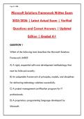 MICROSOFT SOLUTIONS FRAMEWORK &lpar;MSF&rpar; EXAM PREP &ndash; 200&plus; PRACTICE QUESTIONS WITH RATIONALES &vert; TEAM MODEL&comma; PROCESS MODEL&comma; RISK MANAGEMENT&comma; AGILE & CMMI &lpar;2025&sol;2026 EDITION&rpar;&NewLine;&NewLine;