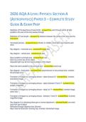 Test Bank For A&plus; Exam 2026 Latest Update &ndash; AQA A Level Physics &vert; Complete Practice Questions & Answers