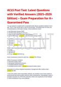 Test Bank For A&plus; Exam 2026 Latest Update &ndash; ACLS Post Practice Questions & Answers&vert;&vert;Already Passed&excl;&excl;
