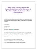 Cindys CPNRE Practice Questions and Correct Detailed Answers &lpar;Verified Answers&rpar; Plus Rationale &vert; Already Graded A&plus; &vert; New Update 2026&sol;2027 