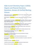 Test Bank For A&plus; Exam 2026 Latest Update&colon; AQA A Level Chemistry Paper 2