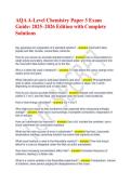 Test Bank For A&plus; Exam 2026 Latest Update &vert; AQA A-Level Chemistry Paper 3 Practice Questions&vert;&vert;Already Passed&excl;&excl;