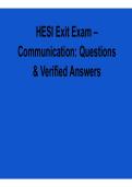HESI Exit Exam &ndash; Communication Questions & Verified Answers 2026 Update Study Guide & Practice Test Prep by &lbrack;Author Name&rsqb;