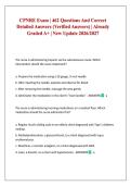 CPNRE Exam &vert; 462 Questions And Correct Detailed Answers &lpar;Verified Answers&rpar; &vert; Already Graded A&plus; &vert; New Update 2026&sol;2027 