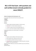 REL A 275 Final Exam with questions and&NewLine;well verified answers &lbrack;already graded A&plus;&rsqb;&ndash;&NewLine;Latest 2026&sol;27