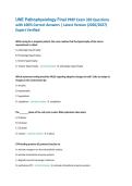 UNE Pathophysiology Final PREP Exam 320 Questions &NewLine;with 100&percnt; Correct Answers &vert; Latest Version &lpar;2026&sol;2027&rpar; &NewLine;Expert Verified