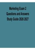Marketing Exam 2 Questions and Answers Study Guide 2026&ndash;2027 Update &ndash; Complete Test Prep & Verified Solutions by &lbrack;Author Name&rsqb;