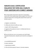 NUR4590 EXAM 2 CERTIFICATION&NewLine;EVALUATION TEST PAPER 2026 COMPLETE&NewLine;STUDY QUESTIONS WITH CORRECT ANSWERS