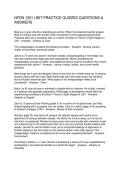 NFDN 1001 UNIT PRACTICE QUIZZES QUESTIONS & ANSWERS