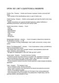 NFDN 1001 UNIT 4 QUESTIONS & ANSWERS