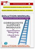 Workbook Answers for Quantitative Reasoning &sol; Liberal Arts Math&comma; 1st Edition &ndash; Pearson &lpar;All Chapters&comma; Verified&rpar;