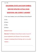 OKLAHOMA FUNERAL SERVICES LAW EXAM 2025&sol;2026 &ndash; 200&plus; PRACTICE QUESTIONS & CORRECT ANSWERS &vert; STATE BOARD LICENSE STUDY GUIDE&NewLine;&NewLine;