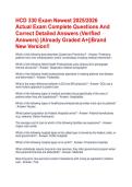 HCD 330 Exam Newest 2025&sol;2026 Actual Exam Complete Questions And Correct Detailed Answers &lpar;Verified Answers&rpar; &vert;Already Graded A&plus;&vert;&vert;Brand New Version&excl;&excl;