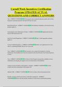 Cornell Work Incentives Certification &NewLine;Program UPDATED ACTUAL &NewLine;QUESTIONS AND CORRECT ANSWERS