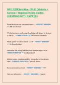 WGU HESI Nutrition - D440 &lpar;Victoria &plus; Kareem &plus; Stephanie Study Guides&rpar; QUESTIONS WITH ANSWERS&NewLine;&NewLine;