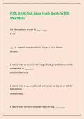 WGU D440 Nutrition Study Guide WITH ANSWERS