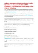 Indiana Auctioneer Licensure Exam Practice Questions & Answers &lpar;Verified 2026 Updated&rpar; &vert; Complete Real Exam Study Guide with A&plus; Solutions