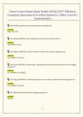 Tower Crane Exam Study Guide &lpar;2026&sol;2027 Edition&rpar; &vert; Complete Questions & Verified Answers &vert; 100&percnt; Correct &vert; Guaranteed A